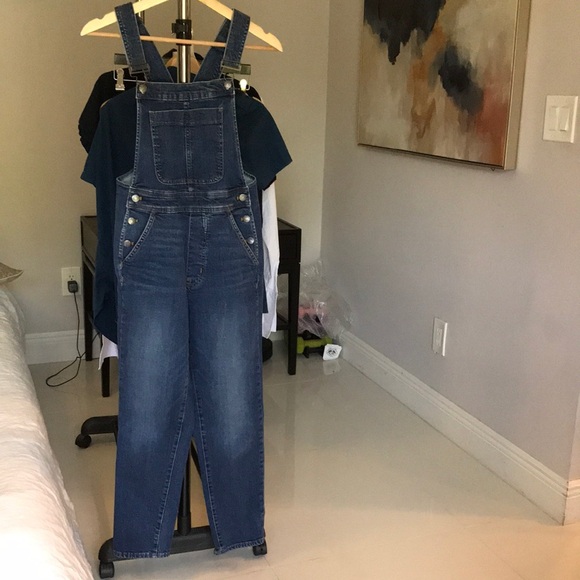 J. Crew Factory Classic Denim Overall, In All Day Stretch XXS. Straight leg - Picture 12 of 14